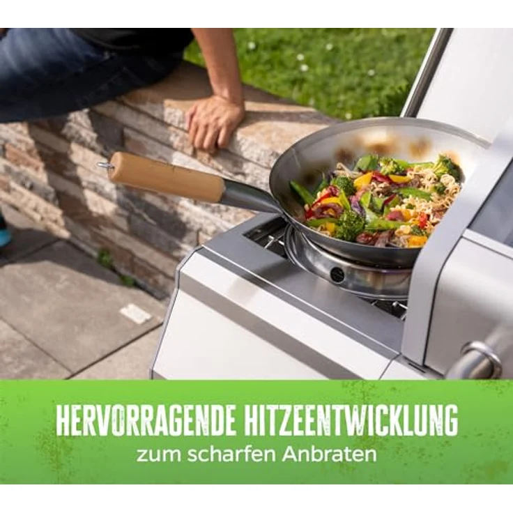 Grillfürst Wok Grillfürst Edelstahl Wok Ø 30 cm mit Wokring für Seitenkocher / Grillrost – Bild 5