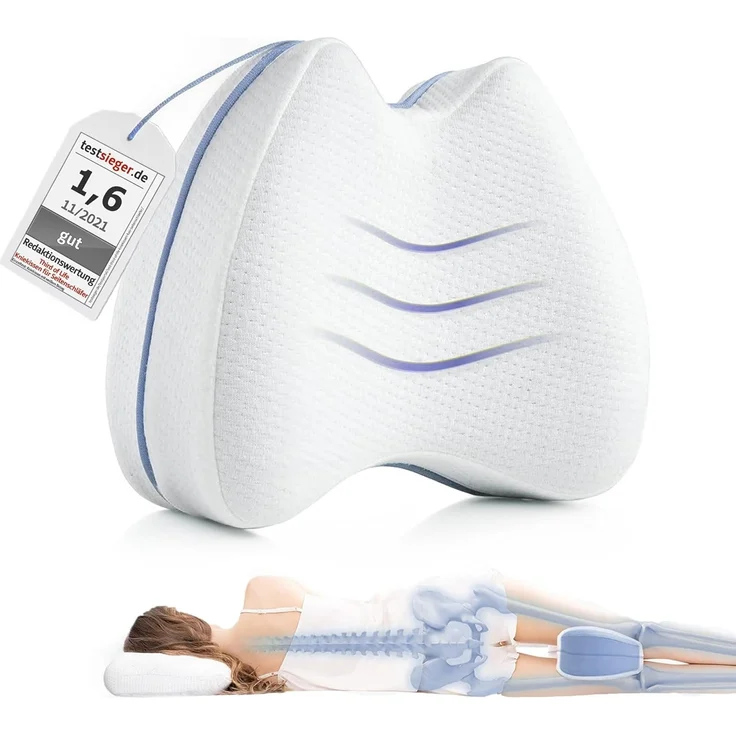 Third of Life Kniekissen Knie-Stützkissen für Seitenschläfer mit Memory Schaum, (1-St, Ergonomische Kniekissen für die Seitenlage von Third of Life), Unterstützt optimal eine gesunde Körperhaltung und die Wirbelsäule – Bild 1