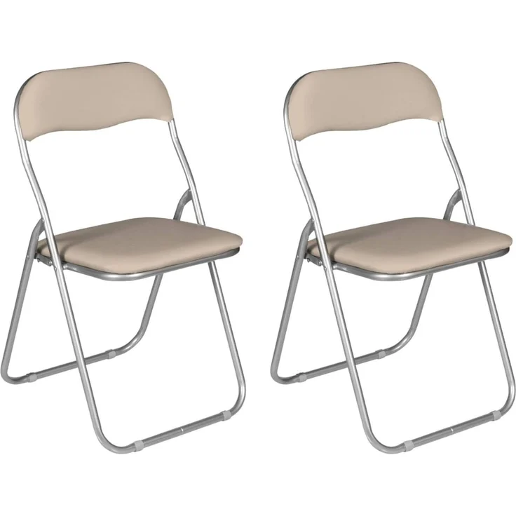 Dmora Set aus sechs Klappstühlen, Sandfarbe, Maße 43 x 47 x 78 cm – Bild 3