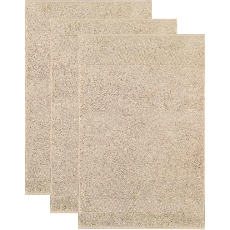 Villeroy & Boch Gästetuch, 3er Pack - One, Walkfrottier, Handtuch, Baumwolle Hellbraun 30x50 cm
