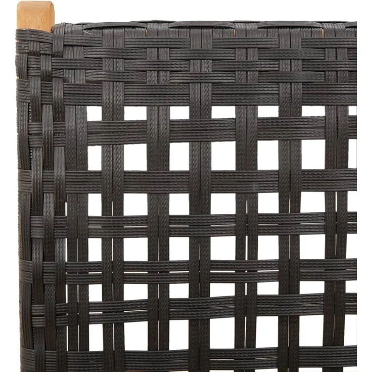 vidaXL Gartenstuhl Verstellbar 8 Stk. Schwarz Poly Rattan Massivholz 3214522 – Bild 8