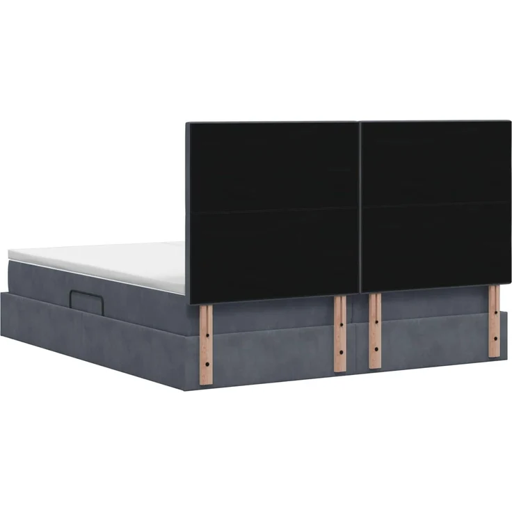 vidaXL Aufbewahrungsbett mit Kopfteil Dunkelgrau 180 x 200 cm Samt 3459814 – Bild 9