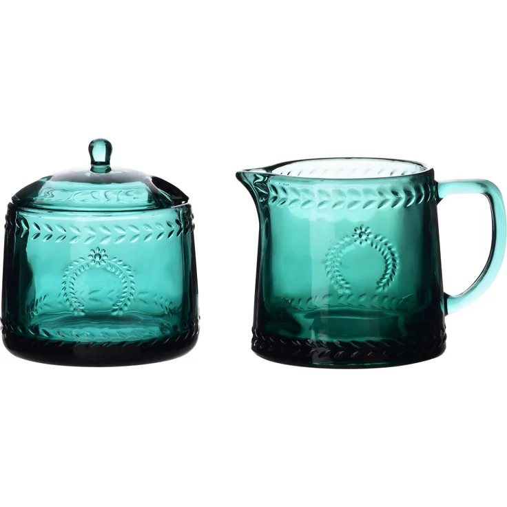 Konditorei-Set Glas ECILA DARK Ø 9 x h 7,3 cm Grün 2-teilig
