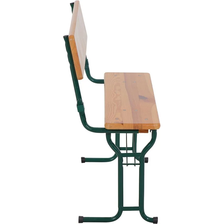 Fun Star Festzeltgarnitur mit Rückenlehne, 3-teilig, Holz natur / Stahl grün, 79 x 50 x 110 cm – Bild 10