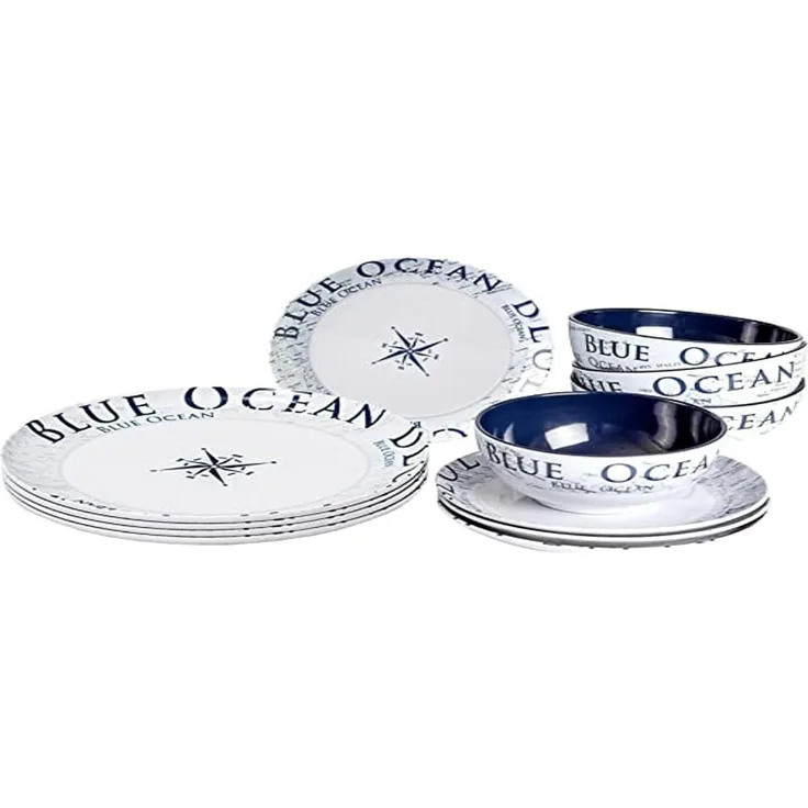 Brunner Midday Blue Ocean Geschirrset, 12-teilig