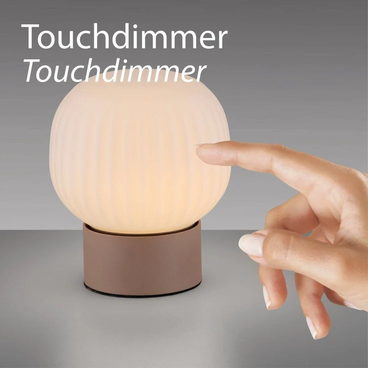 JUST LIGHT 15175-39 NAMI Tischleuchte sand geriffeltes Opalglas – Bild 6