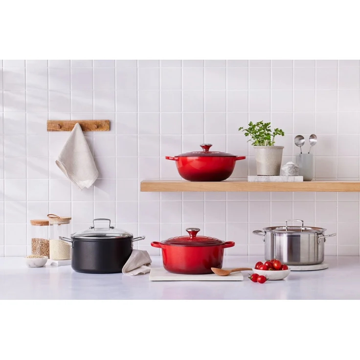 LE CREUSET Topf-Set 3-Ply Kochgeschirr-Set 4tlg, Edelstahl – Bild 2