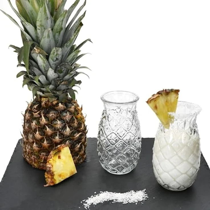 MamboCat Cocktailglas 4x Pina Ananas Gläser 400ml Cocktail-Glas transparent Longdrink Party, Glas – Bild 3