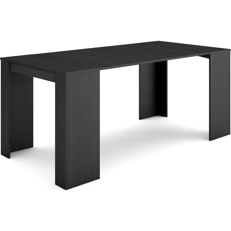 Skraut Home | Ausziehbarertisch | Multifunktionaler ausziehbarer | 180 | Für 8 Gäste | Esszimmertische | Moderner Stil | Schwarz