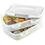 2friends Kuchentransportbox Kuchen-Transportbox, Kuchenbehälter mit praktischem Hebeeinsatz, Kunststoff, (Set, 2-tlg), Clickverschlüssen und Tragegriffen, 2 Etagen, Maße 40 x 30 x 18 cm