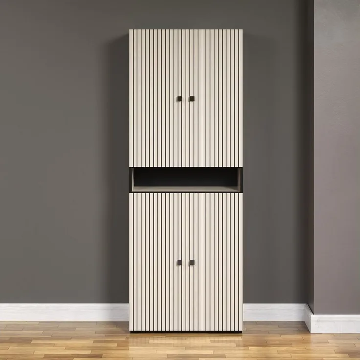 welltime Hochschrank Amrum Badezimmerschrank mit und ohne Schublade - (B/T/H) 40-70/31/186 cm