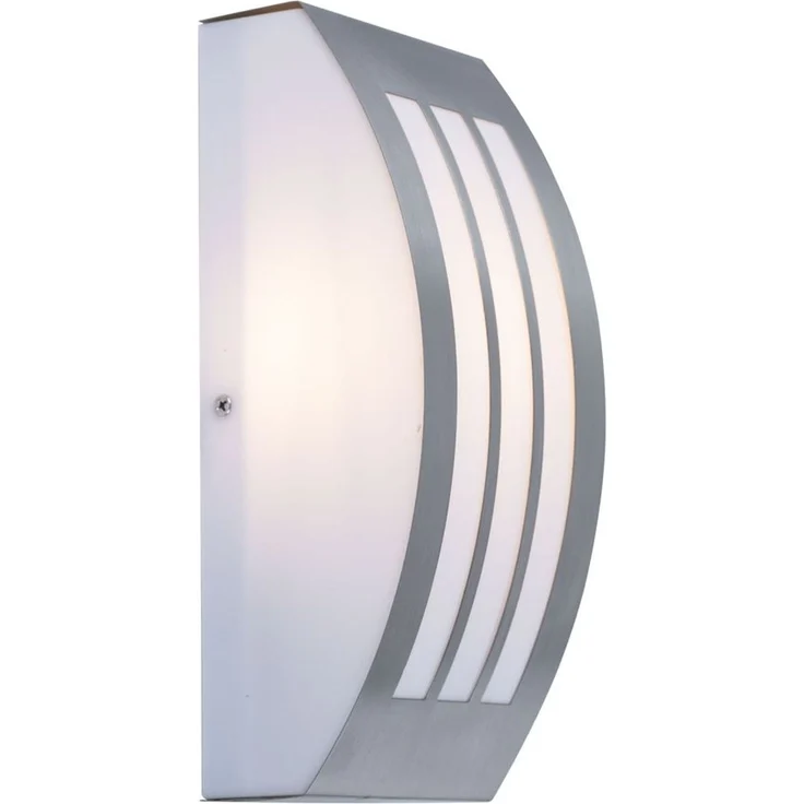 LED Wandleuchte, Edelstahl silber, Kunststoff weiß, B 25 cm – Bild 1