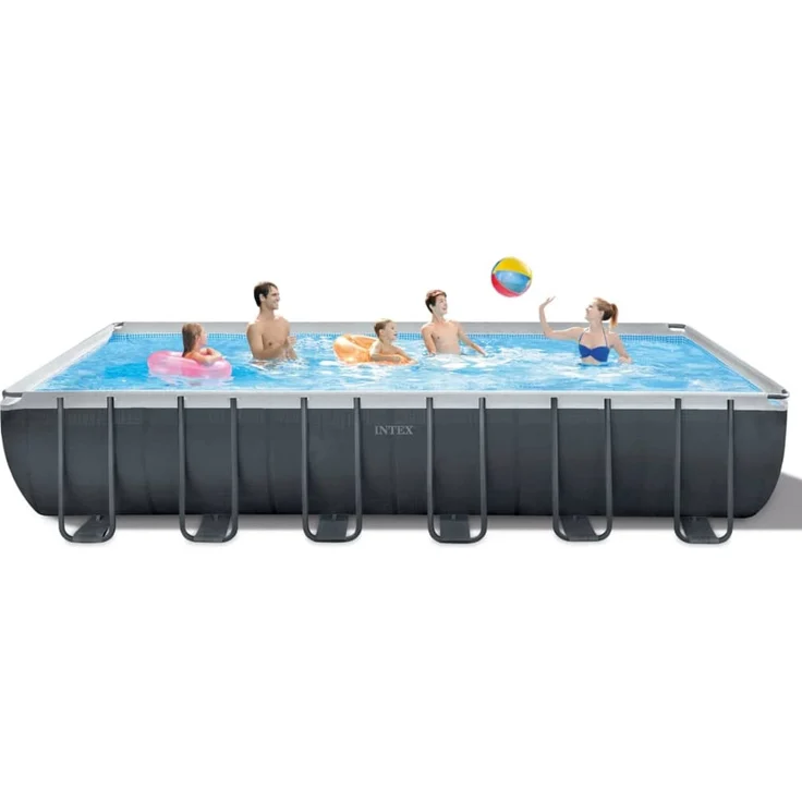 Intex 'Frame Swimming Pool Set Ultra Quadra XTR', anthrazit, 732 x 366 x 132 cm, inkl. Sandfilteranlage – Bild 4