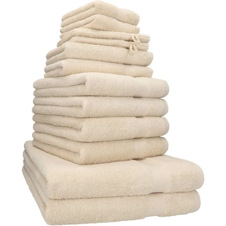 Betz Handtuch Set 12er Handtuch-Set PREMIUM, 100% Baumwolle (Set, 12-St), 2 Duschtücher 4 Handtücher 2 Gästetücher 2 Seiftücher 2 WH