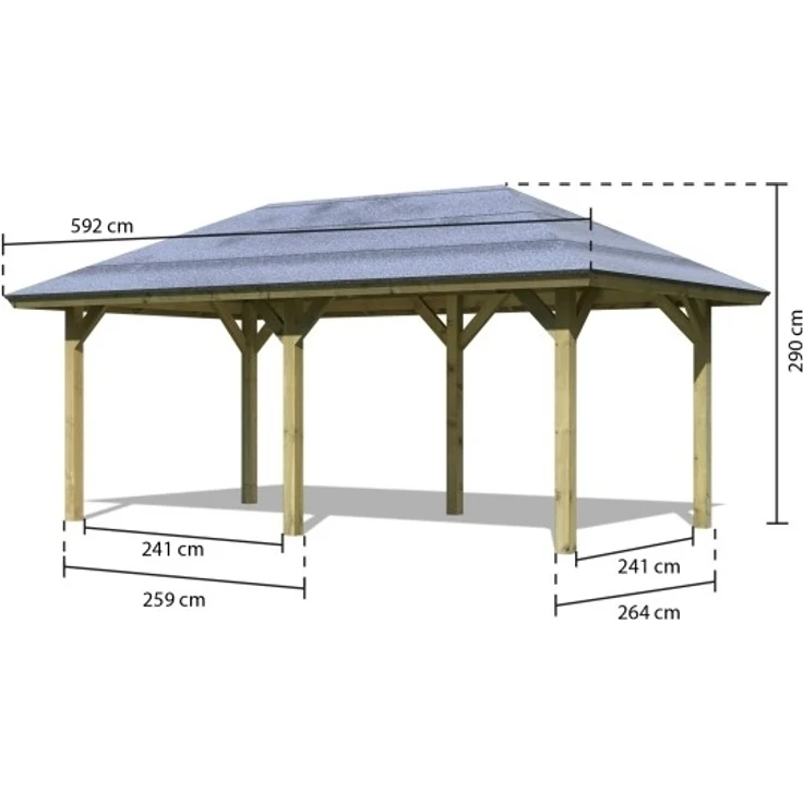 Pavillon Bergen 2 - 265x518 cm CLASSIC kdi von Karibu – Bild 3