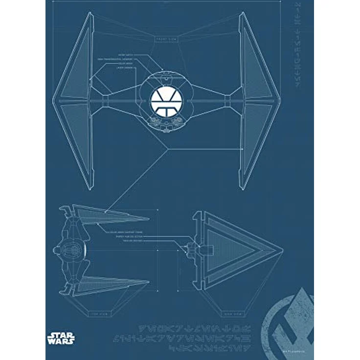 Komar Wandbild | Star Wars Blueprint Sith TIE-Fighter | Kunstdruck ohne Rahmen, 30 x 40 cm, fotorealistischer Druck auf Premium-Posterpapier – Bild 1