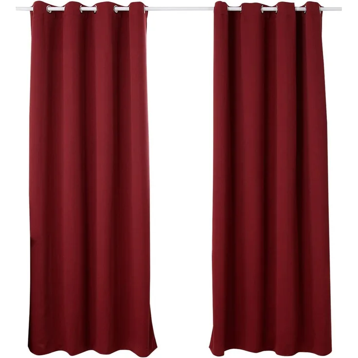 Woltu Verdunkelungsvorhang, Ösen, blickdicht, 2er Set Vorhang Blickdicht Thermovorhang 250g/m²