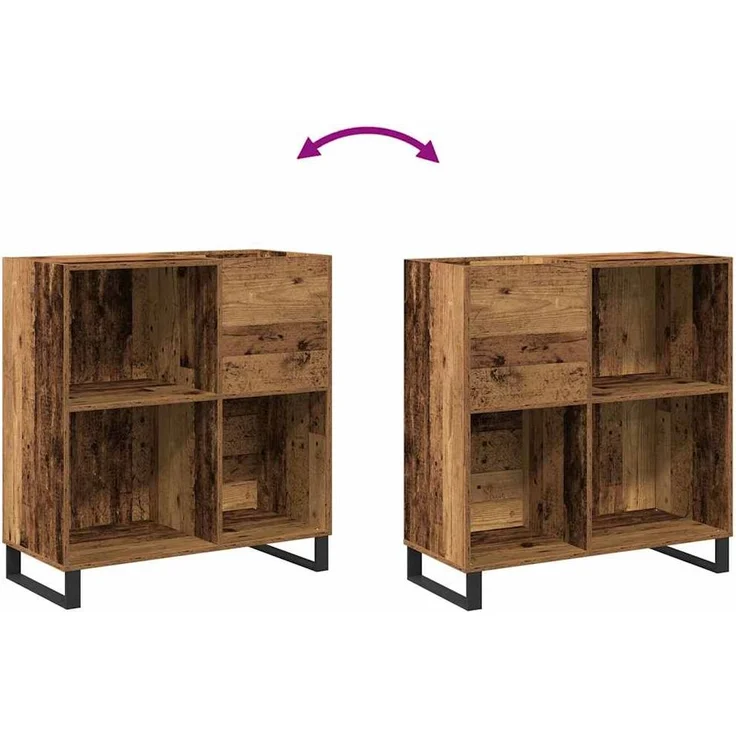 vidaXL Schallplattenschrank mit Regal Artisan-Eiche 85 x 38 x 89 cm 862915 – Bild 8
