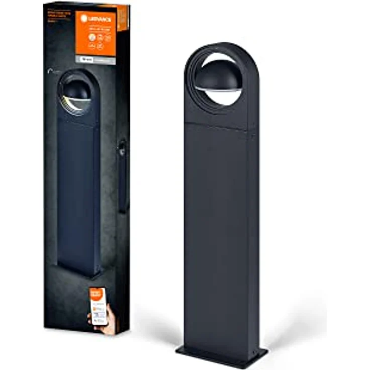 LEDVANCE SMART+ Outdoor WiFi-Wegeleuchte 6,7W, 420lm, grau, dimmbar, regulierbares Weißlicht, ausrichtbarer Leuchtenkopf, steuerbar per App, kompatibel mit Alexa und Google – Bild 1