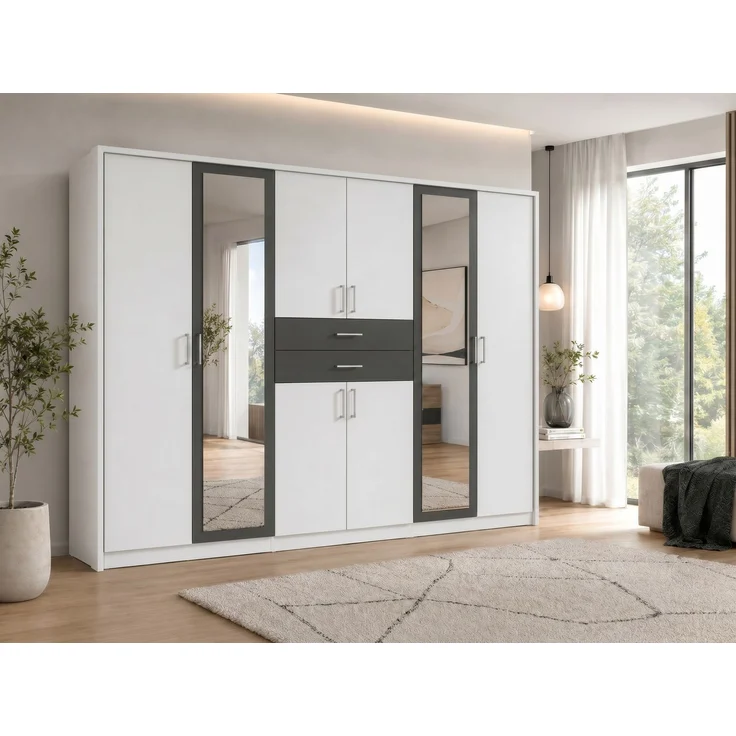 Passepartoutrahmen zu Kleiderschrank Abschlussrahmen Drehtürenschrank, Weiß, 273cm – Bild 2
