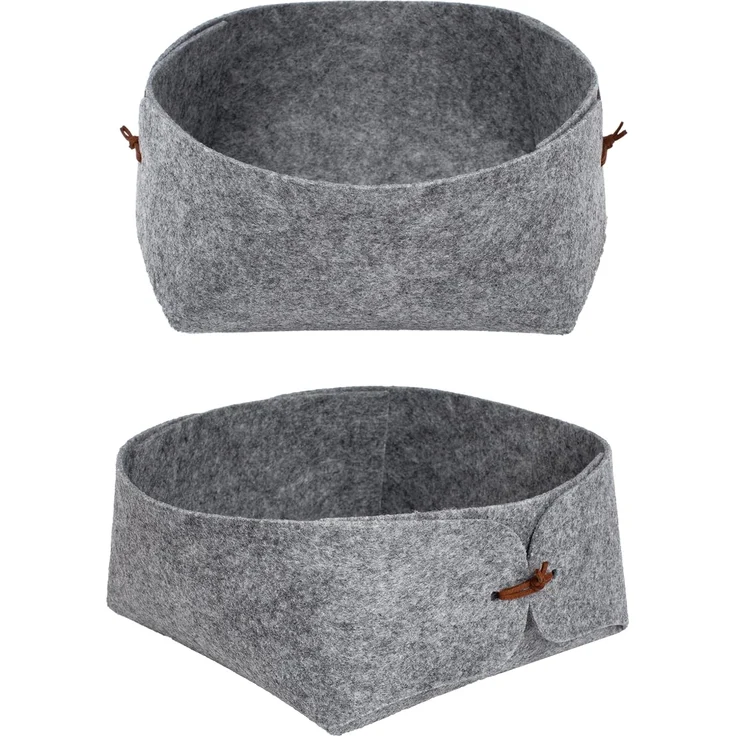 Libaro Badorganizer Aufbewahrungsbox stapelbar Ordnungsboxen Aufbewahrungskorb Stoff grau (3er-Set), Aufbewahrung Deko Ordnungsboxen Aufbewahrungskorb Filz – Bild 4