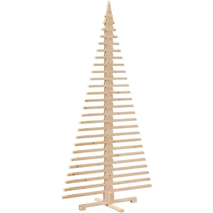 vidaXL Weihnachtsbaum Holz zum Schmücken 210 cm Massivholz Kiefer 4103973 – Bild 4