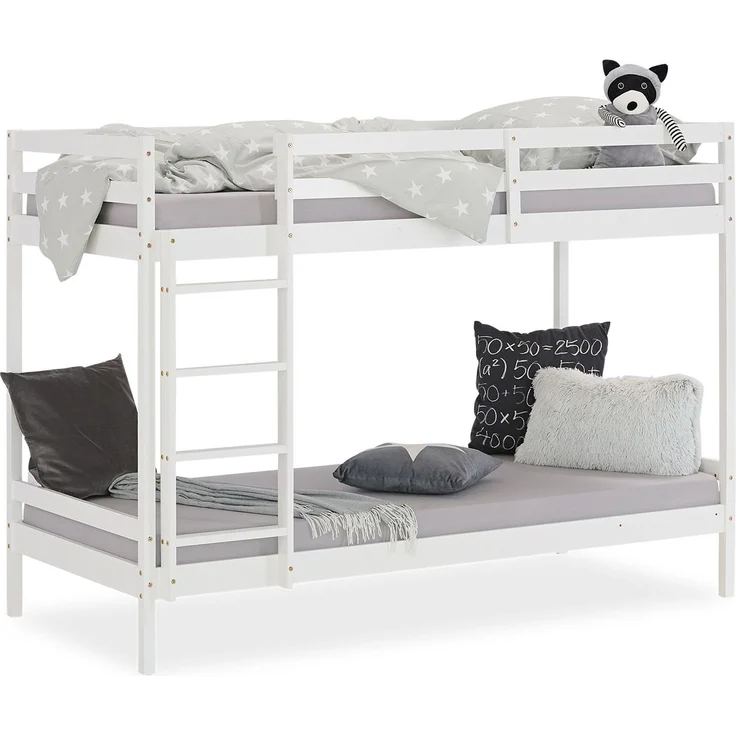 Homestyle4u Etagenbett, Kiefernholz weiß, 90x200 cm – Bild 1