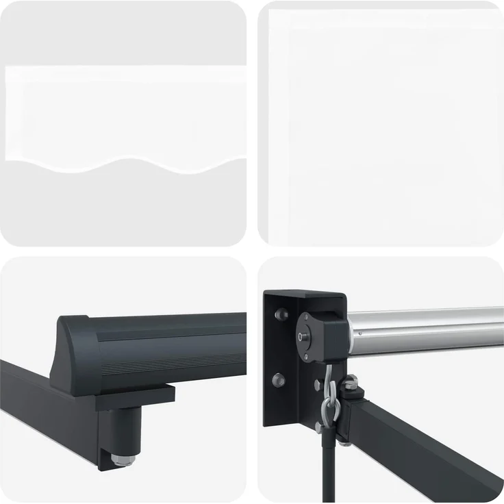 vidaXL Manuelle Gelenkarmmarkise mit LEDs Weiß 3x2,5 m 3419431 – Bild 6