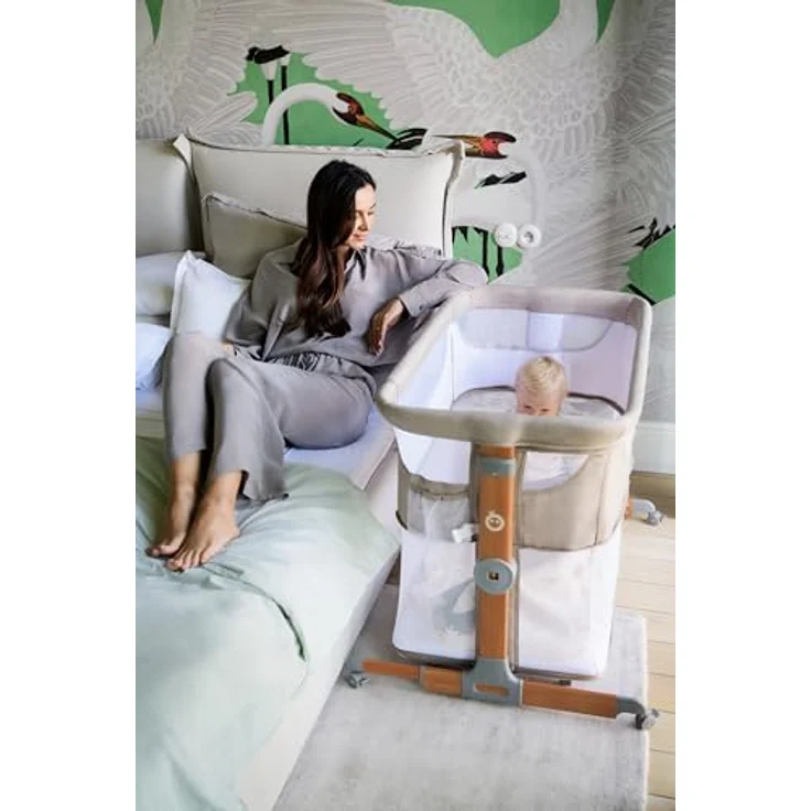MoMi SMARTBED 4-in-1 Kinderbeistellbetten bis 15 kg, Beistellbett für Babys mit Matratze, Höhenverstellbar – Bild 18