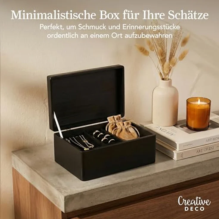 Creative Deco Holzkiste mit Deckel Groß Erinnerungsbox Baby Holzbox 30 x 20 x 14 cm, mit Scharnieren – Bild 5