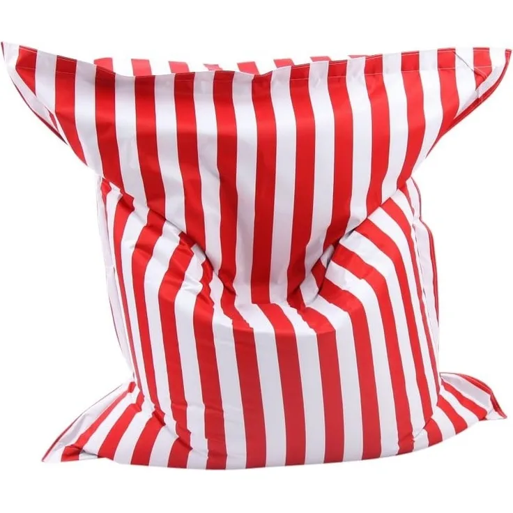 MESANA S-10077/32 Premium Outdoor Riesensitzsack Streifen mit Innensack, 140x180 cm, rot