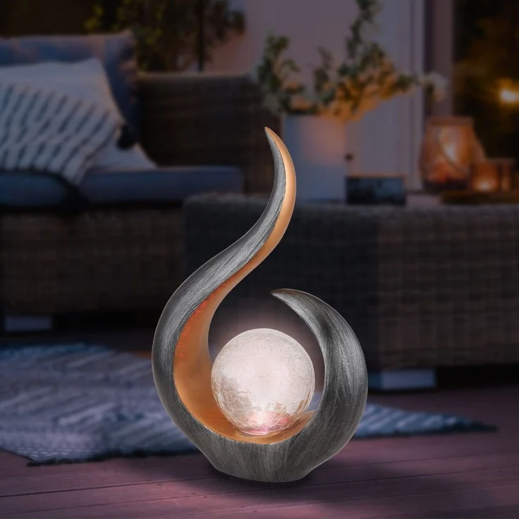 Solarleuchte Garten Flamme Bunt Solarlampe Außen Leuchte Solar mit Pflegetuch – Bild 3