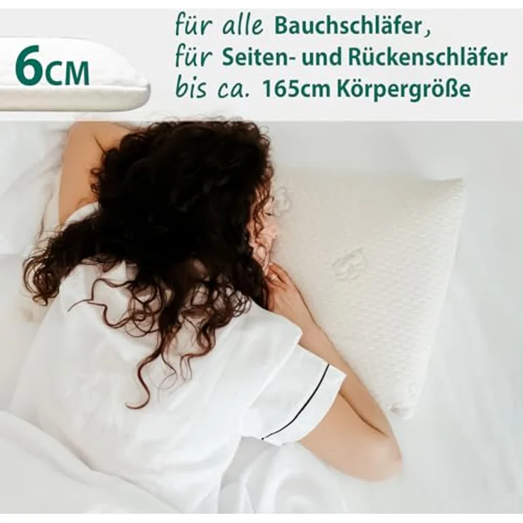 KNERST Nackenstützkissen Memory Foam Kissen, Füllung: 100% CosyPUR Gelschaum, Kopfkissen für ultimativen Komfort in jeder Schlafposition – Bild 3