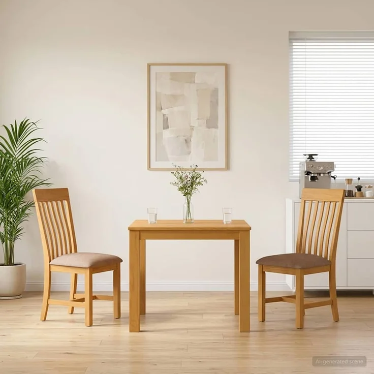 vidaXL Essgruppe RIJSWIJK 3 stk. Grau 90 x 90 x 75 cm Massivholz Eiche 3430320 – Bild 1
