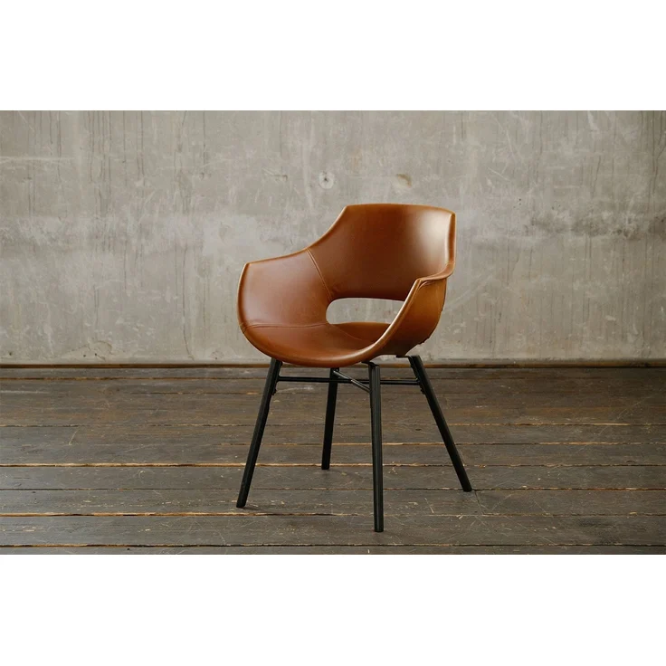 KAWOLA Stuhl ZAJA Esszimmerstuhl Kunstlederbezug Vintage cognac 82 x 59 x 57 cm – Bild 2