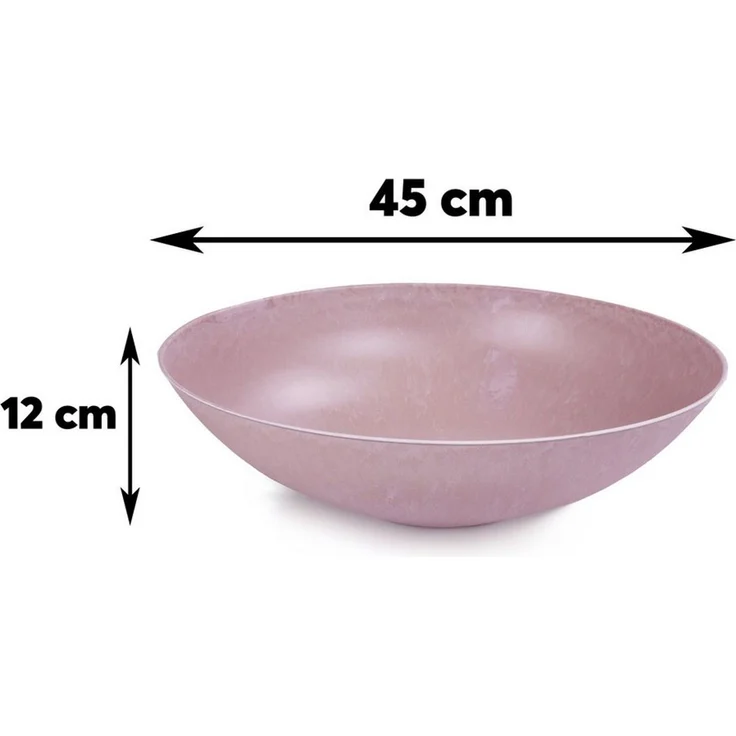 matches21 HOME & HOBBY Blumentopf Flache Pflanzschale für draussen Dekoschale rund altrosa 45 cm (1 St), Blumen-Schale als wetterfeste Friedhof-Schale Grab-Schmuck Grabschale – Bild 2