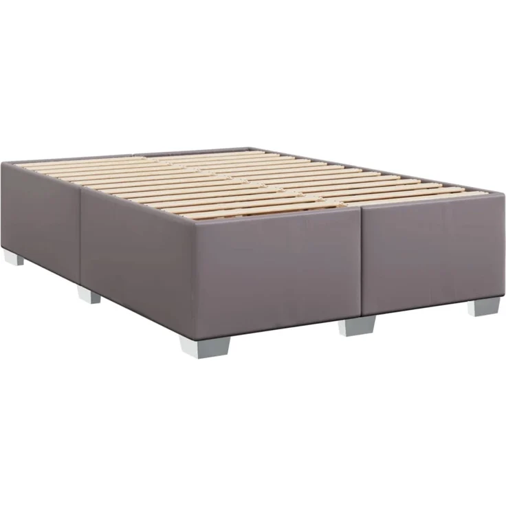 vidaXL Boxspringbett mit Matratze Grau 160x200 cm Kunstleder 3288430 – Bild 8
