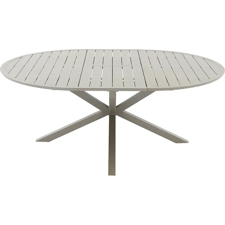 Vente-unique - YOHA Gartenessgruppe Metall Schokoladenbraun - B 150 cm x H 75 cm x L 204 cm – Bild 3