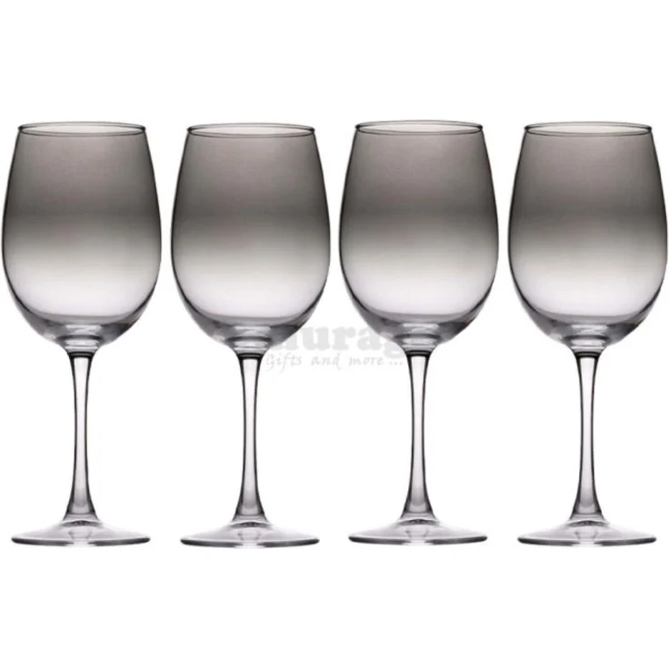alpina Weinglas – 4 Stück – 360 ml – Transparent mit Raucheffekt