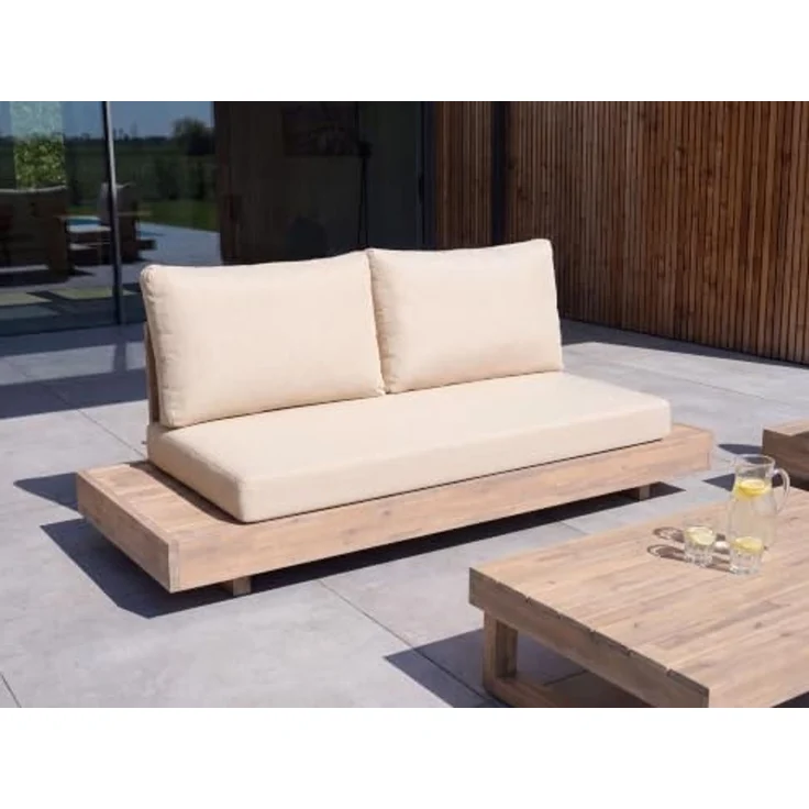 Gartensofa 2-Sitzer MARETTIMO zertifiziertes Akazienholz Beige – Bild 2