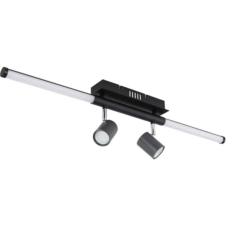 LED Deckenleuchte, schwarz, bewegliche Spots, L 80,4 cm