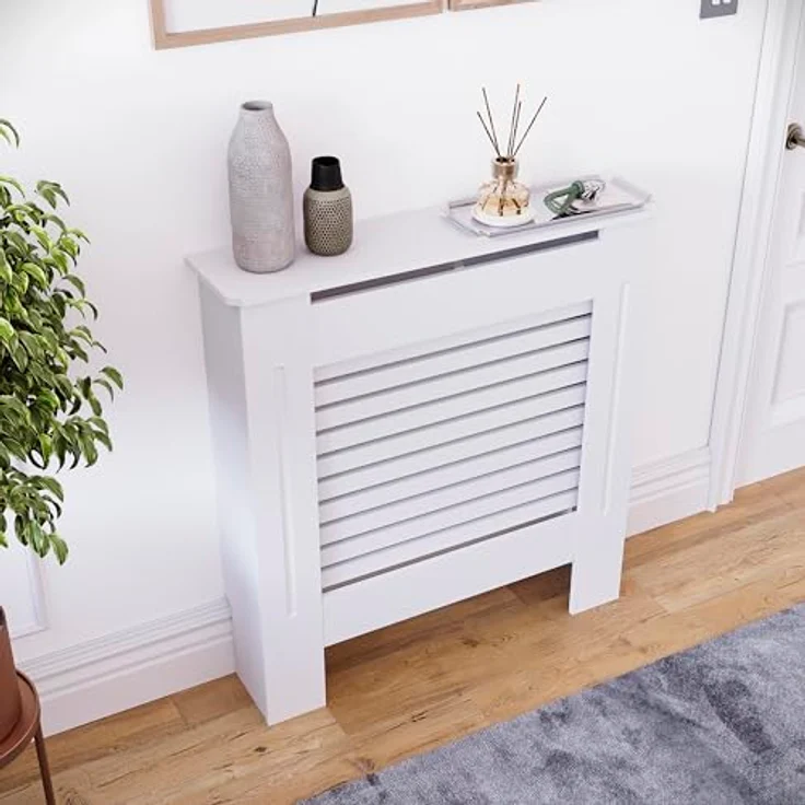 Vida Designs Milton Heizkörper-Abdeckung, moderner, weiß-lackierter Schrank aus mitteldichter Faser-Platte, klein – Bild 8