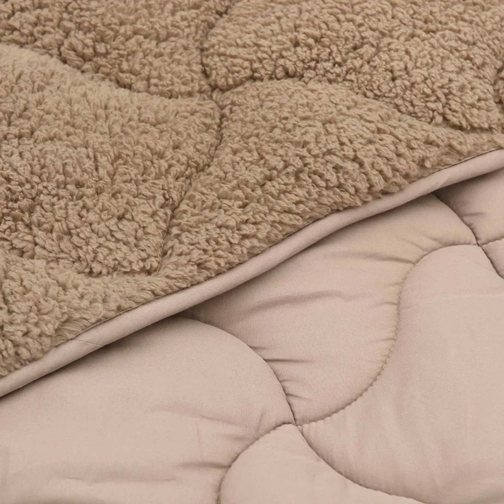 vidaXL Winterbettdecke Taupe 200x220 cm Mikrofaser und Teddy-Fleece 42026357 – Bild 5