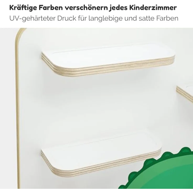stadtecken Holzregal für Musikbox I Geeignet für die Toniebox und ca. 50 Tonies I Perfekte Tonie Aufbewahrung im Kinderzimmer I Zum Aufstellen oder Aufhängen (T-Rex, Groß) – Bild 6