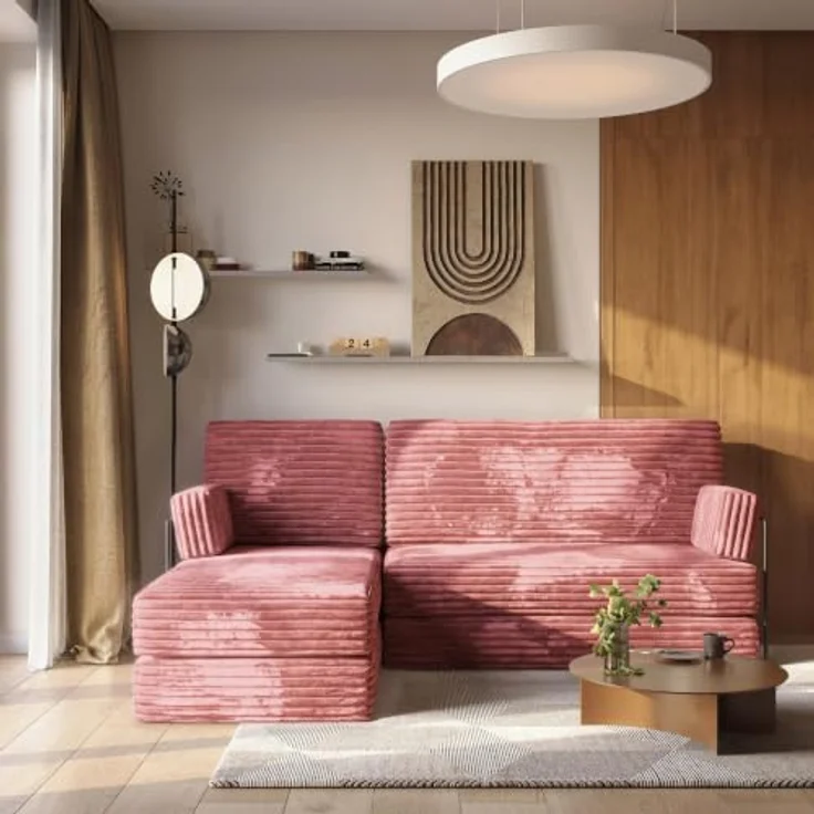 Masseno Ecksofa NOTIA, modulares Boneless Sofa mit Schlaffunktion, Kordstoff TILIA 62, 3-Sitzer – Bild 5