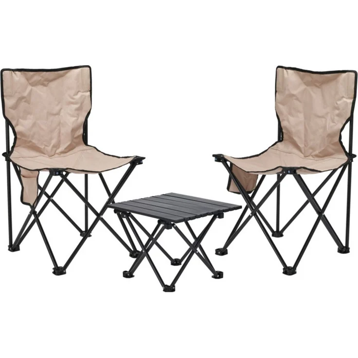 Koopman Sitzgruppe Campingmöbel Urlaub Reise 3 Tlg Set, (Set, 3-tlg, Packung), 3tlg, 1 Falttisch, 2 Faltstühle, inkl. Tragetasche – Bild 2