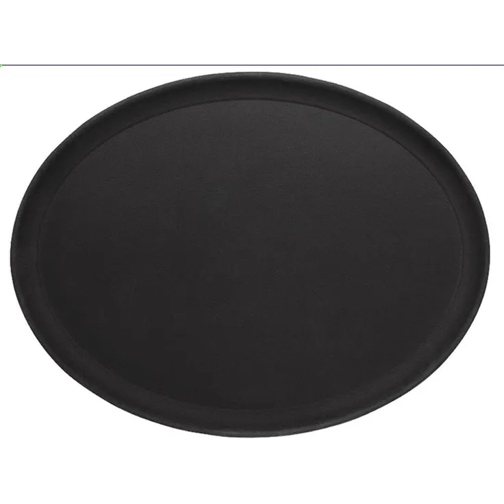 Contacto Tablett oval, rutschhemmend 26,5x20 cm, schwarz