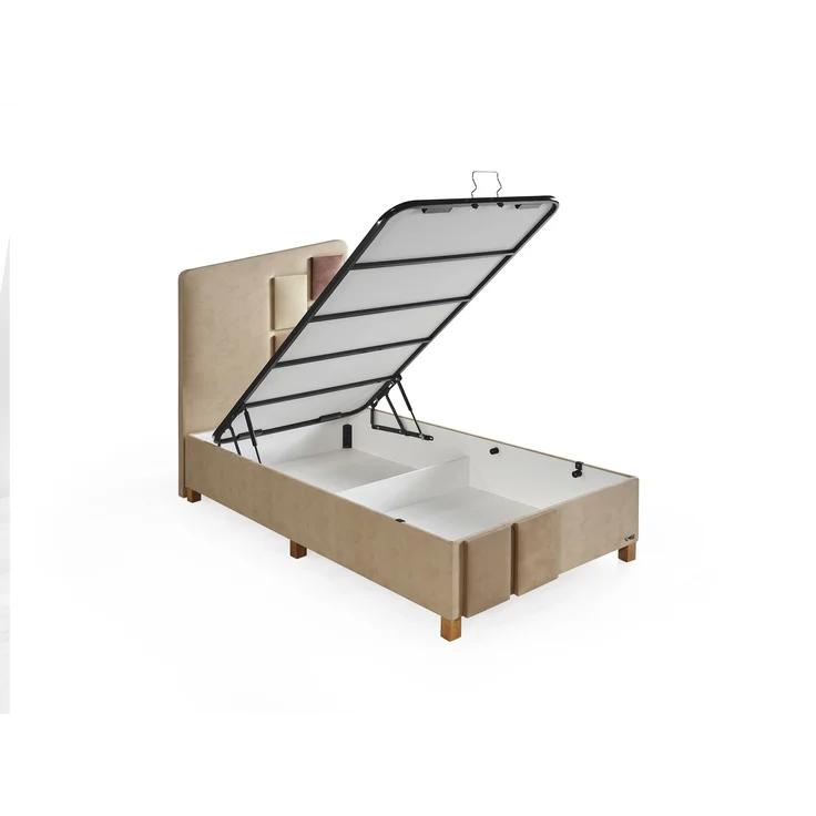 Schlafzimmer-Set "Liliana" – Bett mit Bettkasten, Hocker, Kommode und Matratze-Braun – Bild 5