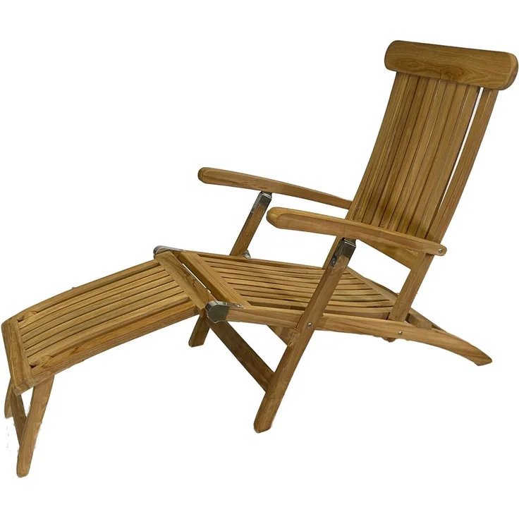 Teakholz Deckchair, verstellbar, Edelstahlbeschläge
