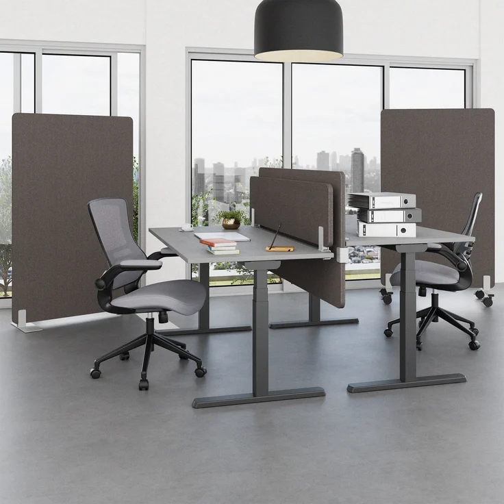 Rheinland Möbel FocusWall STWR1014 – Akustik-Stellwand 1000×1400 mm in Stofffarbe Blizzard inkl. Rollen – Mobile Schreibtisch-Trennwand für Büro & Homeoffice – Schallschutz – Made in Germany – Bild 3